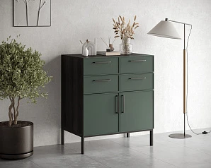 Большой комод с четырьмя ящиками и дверками "Nicole" NLN17G в интернет-магазине