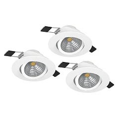 заказать 900745 Комплект встраиваемых диммируемых светильников SALICETO, 3X6W (LED), 2700K, 1350lm, ?88, алюминий, белый / стекло, прозрачный, белый в интернет-магазине