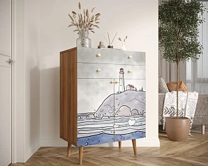 купить красивый Комод "Berber" большой  арт BB12/Print_51 в интернет-магазине