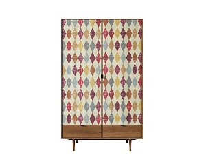 купить стильный Шкаф двустворчатый "Bruni print" с двумя ящиками арт BR27/2P