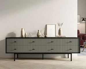 купить стильный Комод с восемью ящиками "Emerson" арт EM03/gray/L в интернет-магазине