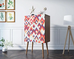 фото Комод на высоких ножках "Berber" 2 принт арт BB09/Print_02 в интерьере