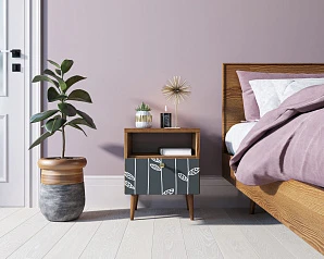 фото Тумбочка "Berber" с одним ящиком 18 принт арт BB06/Print_18, разноцветная в интерьере