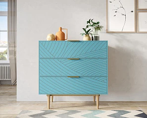 красивый Комод с тремя ящиками "Line" LN12/GR1/blue в интернет-магазине