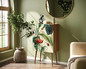 Комод на высоких ножках "Berber" арт BB09/Print_55 в интерьере