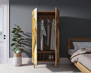 стильный Шкаф малый двухстворчатый "Berber" принт 8 арт BB08/Print_08 на заказ