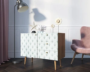 купить стильные Комод "Berber" три ящика и дверка 38 принт арт BB34/Print_38