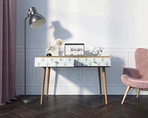 фото Стол рабочий "Berber" малый принт 38 арт BB32/Print_38 в интерьере