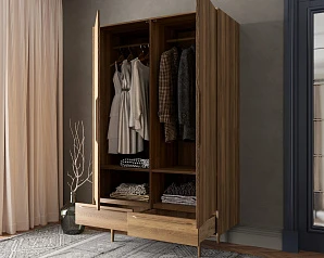 Шкаф двустворчатый  "Bruni" с двумя ящиками арт BR27/2 в интерьере