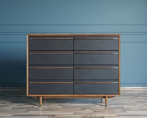 фото Комод "Bruni Black" на восемь ящиков арт BR06Black