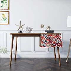 купить Стол рабочий "Berber" принт 2 с одной тумбой арт BB20/Print_02 в интернет-магазине