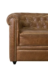 Кожаный диван лофт Karo Brown leather 3S в интернет-магазине
