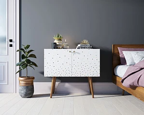 фото Комод на высоких ножках "Berber" малый принт 15 арт BB13/Print_15 в интерьере