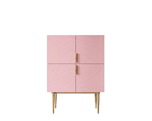 красивый Малый комод с четырьмя дверками на высоких ножках "Line" LN13/GR1/pink на заказ