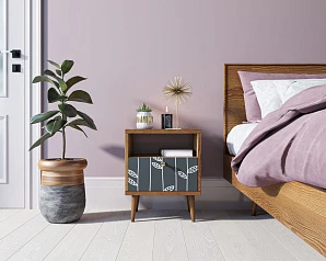 фото Тумбочка "Berber" с одним ящиком 18 принт арт BB06/Print_18, разноцветная в интерьере