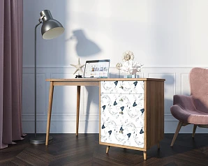 купить стильные Стол рабочий "Berber" принт 36 с одной тумбой арт BB31/Print_36