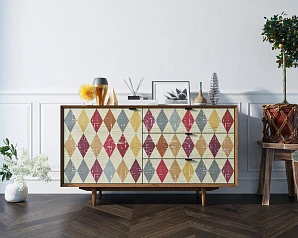 купить стильный Комод "Bruni print" с ящиками и дверкой арт BR-02P