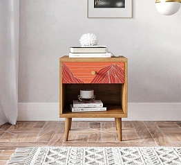 купить Тумбочка "Berber" с открытой полкой 49 принт арт BB33/Print_49, разноцветная в интернет-магазине