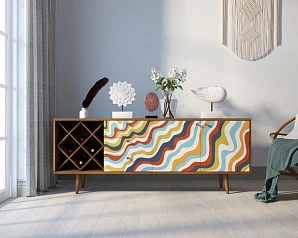 стильные Комод "Berber" удлиненный с бутылочницей принт 21 арт BB15/Print_21