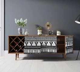 заказать стильные Комод "Berber" удлиненный с бутылочницей 19 принт арт BB15/Print_19