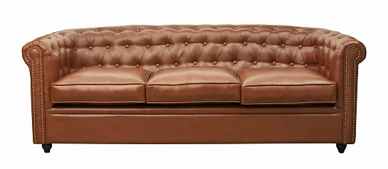 красивый Трехместный диван кожаный лофт Karo brown 3S коричневый в интернет-магазине