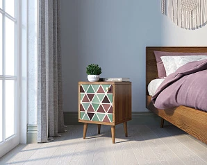 фото Тумбочка "Berber" с дверкой 26 принт арт BB21/Print_26, разноцветная в интерьере