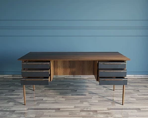 купить Рабочий письменный стол"Bruni Black" с ящиками арт BR47Black в интернет-магазине