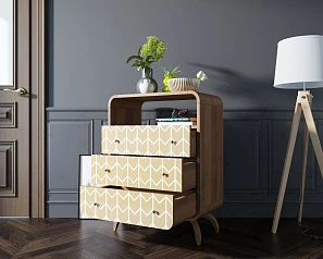 купить стильные Высокий комод "Ellipse print" с тремя ящиками принт 1 арт EL04/print_1
