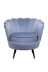 стильное Низкое кресло ракушка Pearl Sky на черных ножках