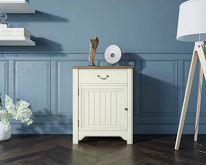 Бежевая прикроватная тумба "Olivia" с дверцей арт GA1002B на заказ в интернет-магазине