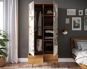 красивые Шкаф двухстворчатый "Berber" принт 50 арт BB16/Print_50