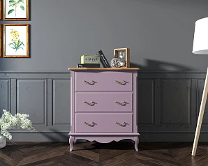 Комод Leontina Lavanda три ящика арт ST9356L в интерьере