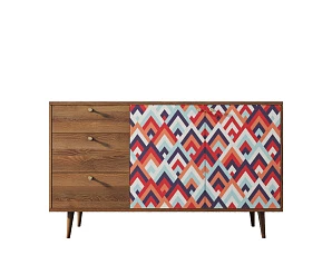 стильные Комод "Berber" с двумя дверками и ящиками 2 принт арт BB05/Print_02