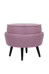 Пуф Pearl Adorn Pink на черных ножках