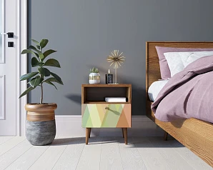 купить Тумбочка "Berber" с одним ящиком 16 принт арт BB06/Print_16, разноцветная