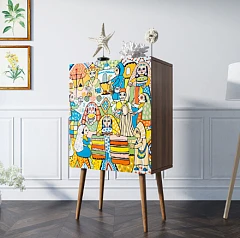 купить Комод на высоких ножках "Berber" принт 1 арт BB09/Print_01