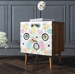 заказать Тумбочка "Berber" с двумя ящиками 3 принт арт BB03/Print_03, разноцветная в интернет-магазине
