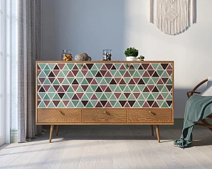 купить красивые Комод "Berber" три дверки и три ящика 26 принт арт BB24/Print_26 в интернет-магазине