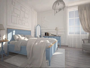 купить Комплект спальни "Leontina" в голубом цвете арт 0004 в интернет-магазине