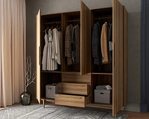 Шкаф в скандинавском стиле "Bruni" трехстворчатый арт BR27/3 на заказ