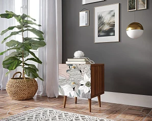 Тумбочка "Berber" с двумя ящиками 50 принт арт BB03/Print_50, разноцветная