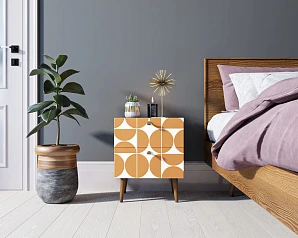 Тумбочка "Berber" с двумя ящиками 14 принт арт BB03/Print_14, разноцветная