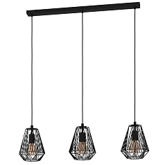 купить красивые 43693 Подвесной потолочный светильник (люстра) STYPE, 3Х40W, E27, L950, B200, H1100, сталь, черный