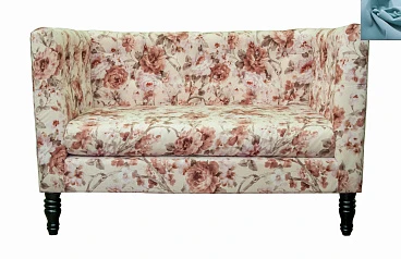 купить красивый Диван прованс Rose Flower голубой