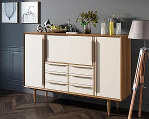 купить стильные Большой комод "Bruni white" арт BR09WH