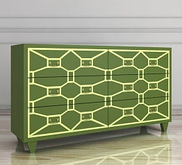 фото Зеленый комод "Emerald" 6 ящиков арт DSC348ETG