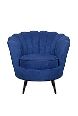 заказать Низкое кресло ракушка Pearl синий на черных ножках в интернет-магазине