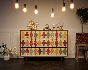 фото Комод "Bruni print" с шестью ящиками арт BR05P в интерьере