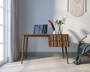 фото Стол рабочий "Berber" принт 20 с одной тумбой арт BB20/Print_20