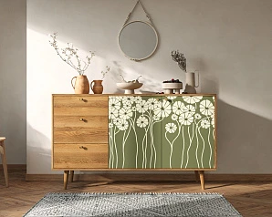 Комод "Berber" с двумя дверками и ящиками  арт BB05/Print_53 в интерьере